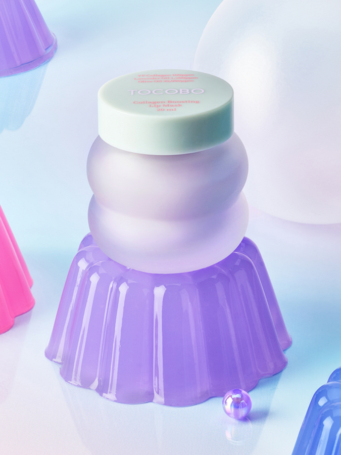 Разогревающая ночная маска для губ с экстрактом лаванды TOCOBO Collagen Boosting Lip Mask