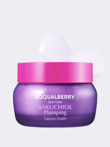 Укрепляющий капсульный крем для лица с бакучиолом EQQUALBERRY Bakuchiol Plumping Capsule Cream
