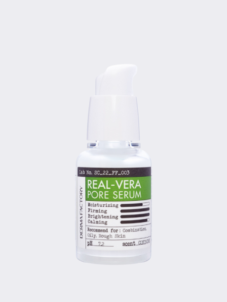 Сыворотка для сужения пор с экстрактом алоэ вера Derma Factory Real Vera Pore Serum Сыворотка для сужения пор с экстрактом алоэ вера Derma Factory Real Vera Pore Serum