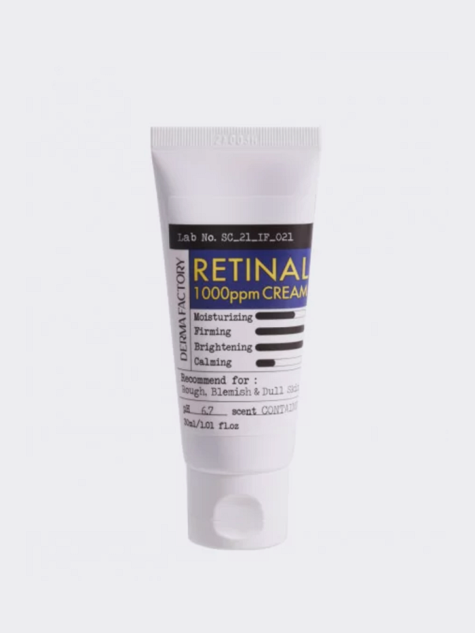 Интенсивный разглаживающий ночной крем для лица с ретиналем Derma Factory Retinal 1000ppm Cream