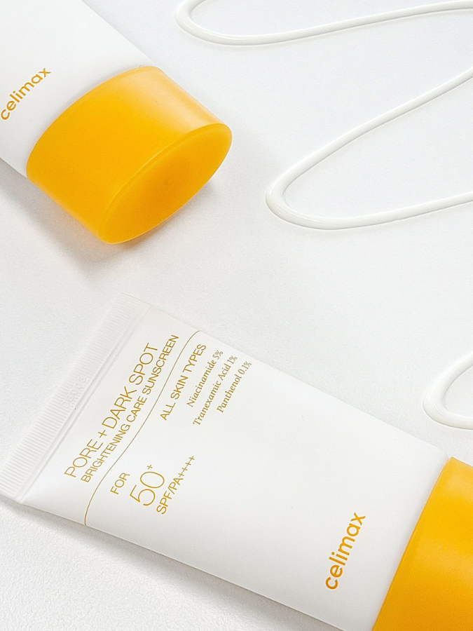 Осветляющий солнцезащитный крем для лица с ниацинамидом Celimax Pore+Dark Spot Brightening Sun Cream SPF50+PA++++