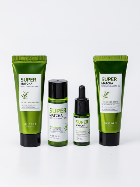 Набор миниатюр для сужения пор с чаем матча Some By Mi Super Matcha Pore Care Starter Kit Набор миниатюр для сужения пор с чаем матча Some By Mi Super Matcha Pore Care Starter Kit