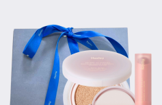 Набор: кушон + рефил + бальзам для губ Huxley Essence Cover Cushion & Lip Balm Set 02 Coral Sand
