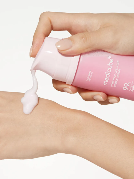 Укрепляющая пузырьковая сыворотка с коллагеном и ПДРН Medicube PDRN Pink Collagen Bubble Serum