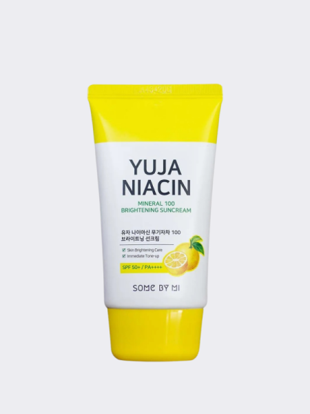 Солнцезащитный крем с экстрактом юдзу Some By Mi Yuja Niacin Mineral 100 Brightening Suncream SPF50+/PA++++ Солнцезащитный крем с экстрактом юдзу Some By Mi Yuja Niacin Mineral 100 Brightening Suncream SPF50+/PA++++