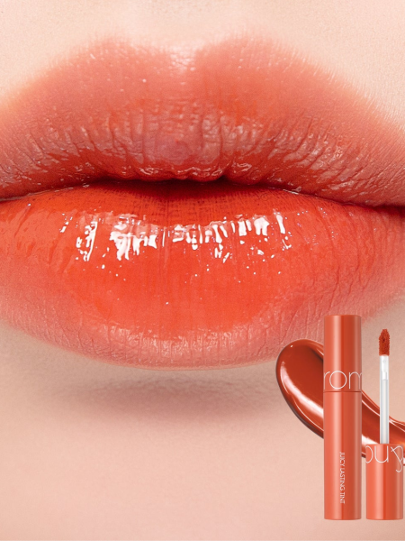 Сочный глянцевый тинт для губ в оттенке карамелизированного яблока rom&nd Juicy Lasting Tint 08 Apple Brown