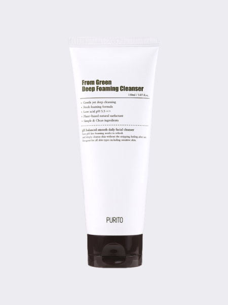 Слабокислотная пенка с центеллой и зеленым чаем Purito From Green Deep Foaming Cleanser Слабокислотная пенка с центеллой и зеленым чаем Purito From Green Deep Foaming Cleanser