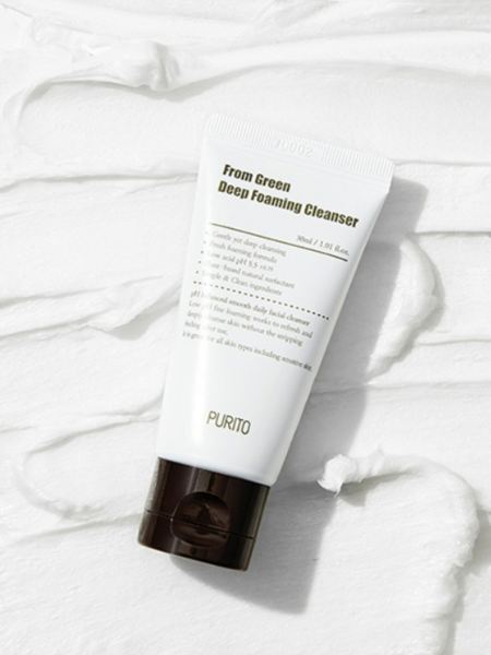 Слабокислотная пенка с центеллой и зеленым чаем Purito From Green Deep Foaming Cleanser Слабокислотная пенка с центеллой и зеленым чаем Purito From Green Deep Foaming Cleanser