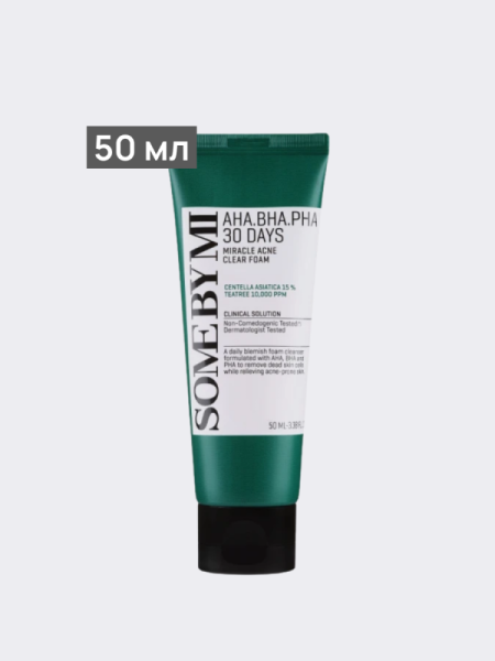 Пенка для проблемной кожи с кислотами Some By Mi AHA-BHA-PHA 30 Days Miracle Acne Clear Foam