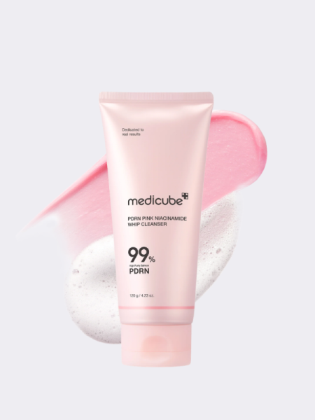 Воздушная пенка для умывания с ниацинамидом и ПДРН Medicube PDRN Pink Niacinamide Whip Cleanser
