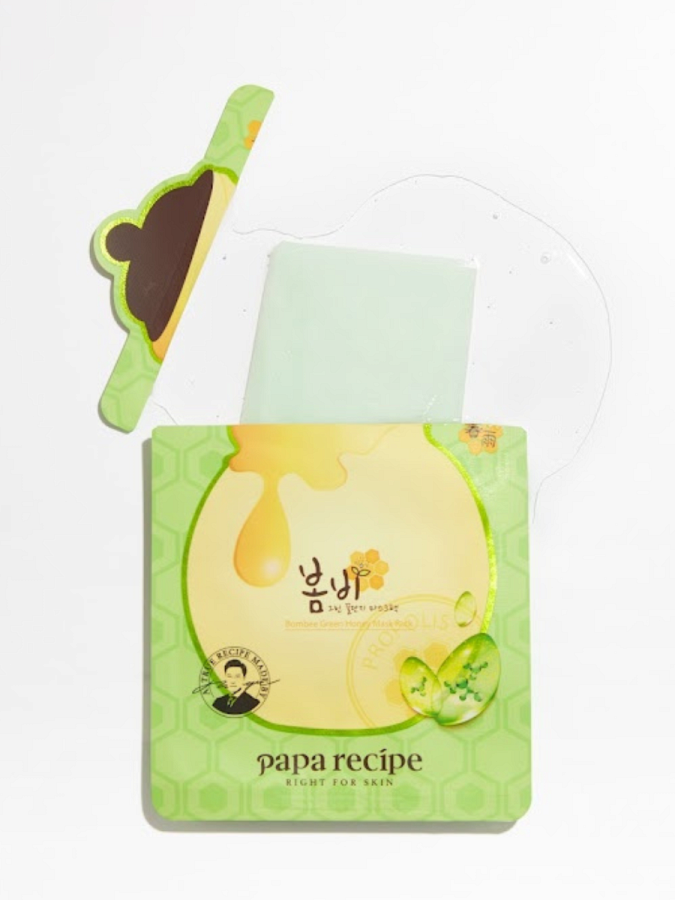 Восстанавливающая тканевая маска для лица с мёдом и экстрактом авокадо Papa Recipe Green Bombee Honey Mask Pack