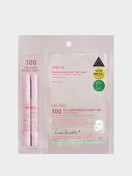 Тканевая укрепляющая маска со спикулами и коллагеном VT Collagen Reedle Shot 100 2step Mask