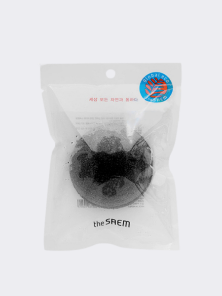 Очищающий спонж конняку с углём The Saem 100% Konjaku Charcoal Cleansing Spounge Очищающий спонж конняку с углём The Saem 100% Konjaku Charcoal Cleansing Spounge