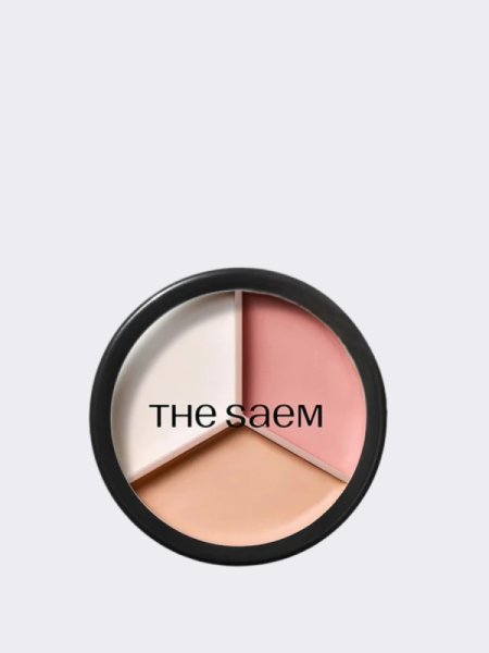 Палетка кремовых корректоров The Saem Cover Perfection Triple Pot Concealer 07 pink beige Палетка кремовых корректоров The Saem Cover Perfection Triple Pot Concealer 07 pink beige