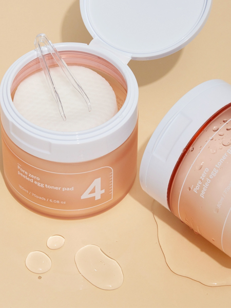 Себорегулирующие тонер-пэды для сужения пор Numbuzin No.4 Pore Zero Peeled Egg Toner Pad
