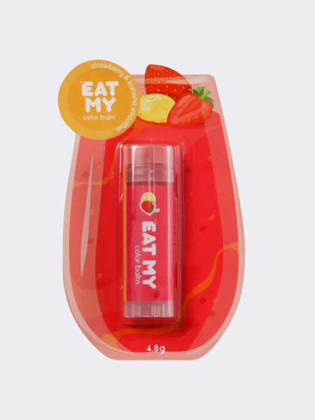 Оттеночный бальзам для губ "Клубнично-банановый смузи" EAT MY Color Balm Strawberry & Banana Smoothie