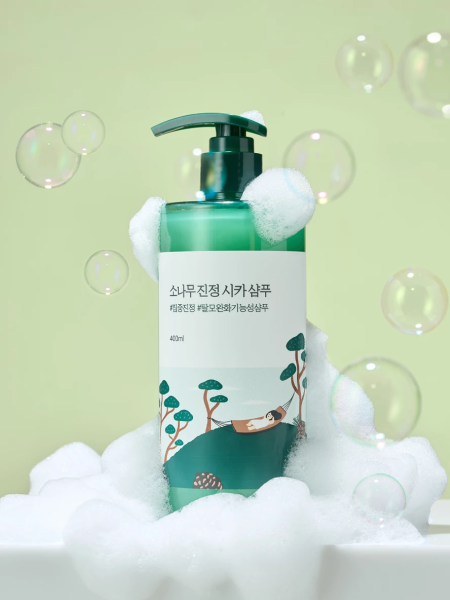 Себорегулирующий шампунь с экстрактом сосны и центеллы Round Lab Pine Calming Cica Shampoo