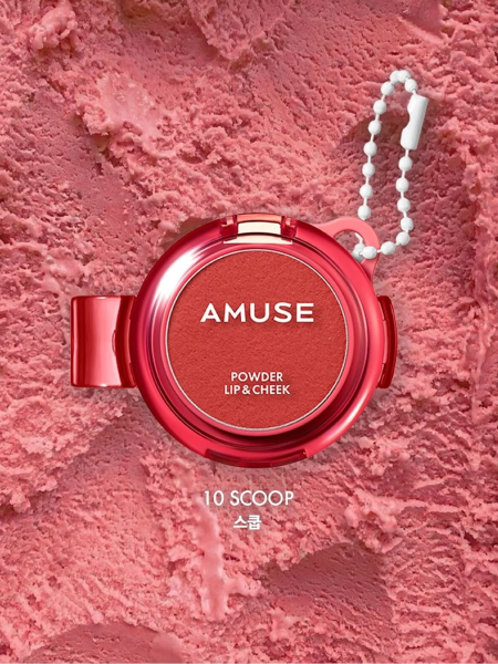 Вельветовый пигмент для губ и щёк AMUSE Powder Lip & Cheek 10 Scoop