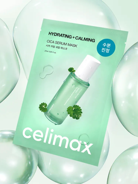 Успокаивающая тканевая маска с экстрактом центеллы Celimax The Real Cica Calming Serum Mask Успокаивающая тканевая маска с экстрактом центеллы Celimax The Real Cica Calming Serum Mask