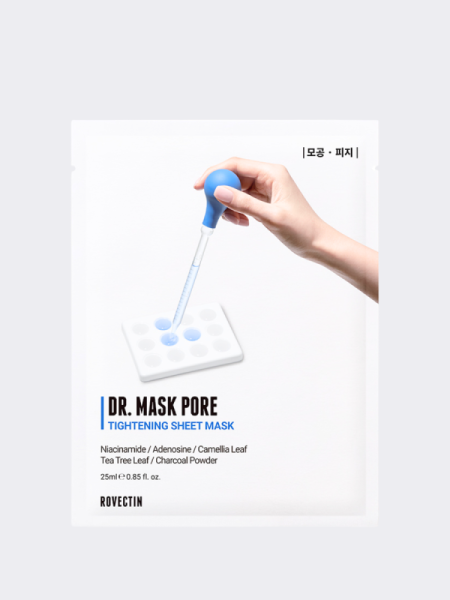 Тканевая маска для сужения пор с растительными экстрактами ROVECTIN Skin Essentials Dr. Mask Pore Tightening Sheet Mask Тканевая маска для сужения пор с растительными экстрактами ROVECTIN Skin Essentials Dr. Mask Pore Tightening Sheet Mask