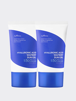 Набор: Дуэт солнцезащитных гелей с гиалуроновой кислотой IsNtree Hyaluronic Acid Watery Sun Gel SPF50+ PA++++