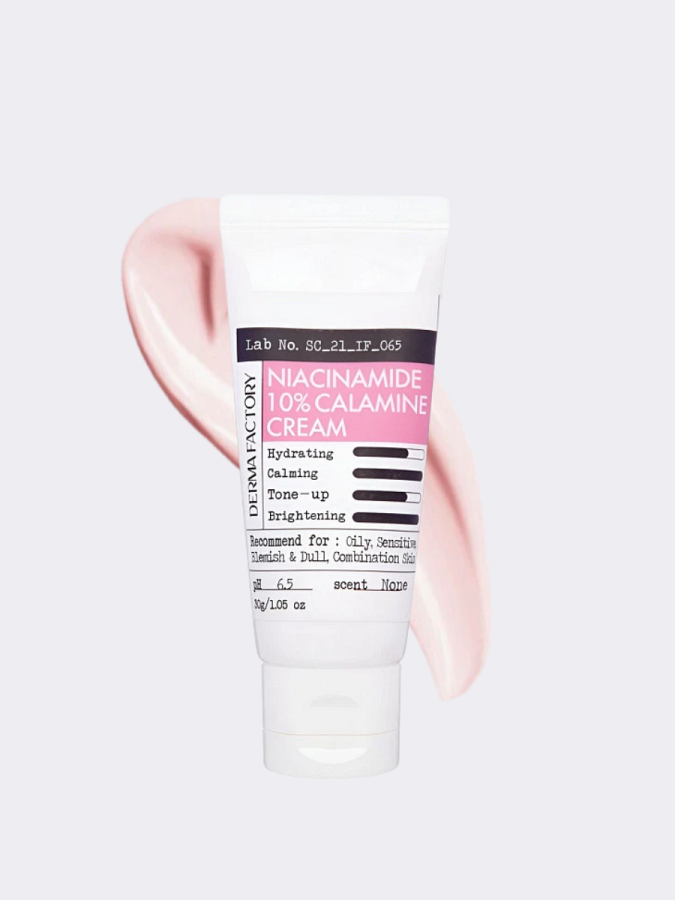 Себорегулирующий крем для лица с ниацинамидом и каламином Derma Factory Niacinamide 10% Calamine Cream
