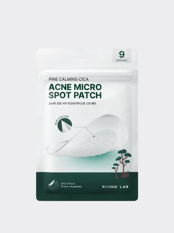 Патчи против воспалений с экстрактом сосны и микроиглами Round Lab Pine Calming Cica Acne Micro Spot Patch