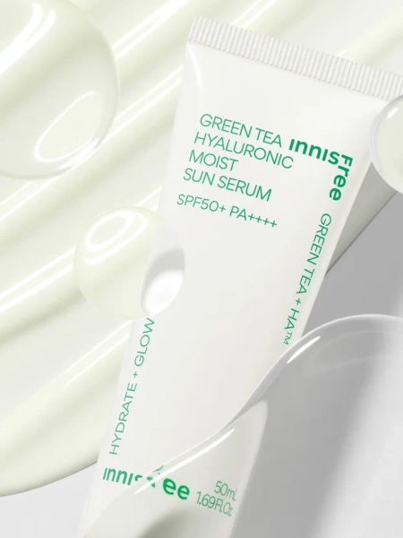 Солнцезащитный флюид с экстрактом зеленого чая innisfree Green Tea Hyaluronic Moist Sun Serum SPF50+ PA++++