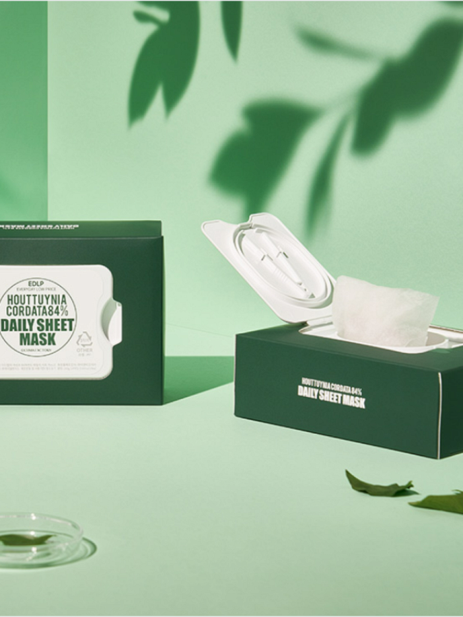 Набор тканевых масок для лица с экстрактом хауттюйнии Derma Factory Houttuynia Cordata 84% Daily Sheet Mask