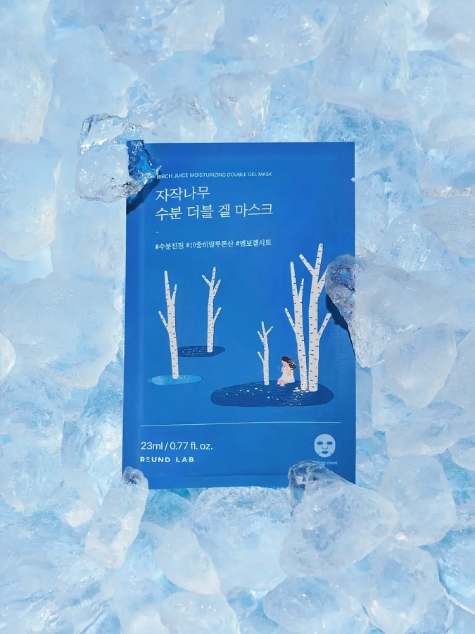 Усиленная смягчающая тканевая маска с берёзовым соком Round Lab Birch Juice Moisturizing Double Gel Mask