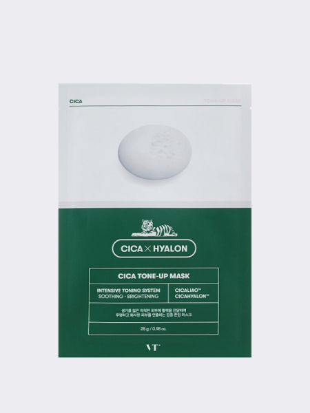 Успокаивающая тканевая маска для яркости тона VT Cosmetics Cica Hyalon Cica Tone UP Mask Успокаивающая тканевая маска для яркости тона VT Cosmetics Cica Hyalon Cica Tone UP Mask