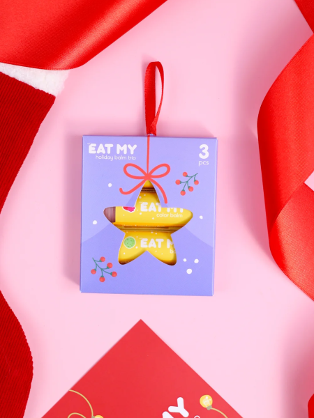 Набор бальзамов для губ с шиммером "Сказочная атмосфера" EAT MY BALM Holiday Balm Trio