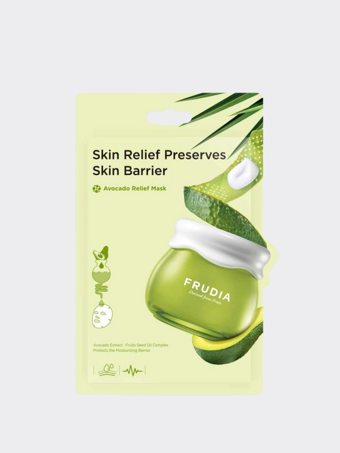 Восстанавливающая тканевая маска для лица с авокадо FRUDIA Avocado Relief Mask