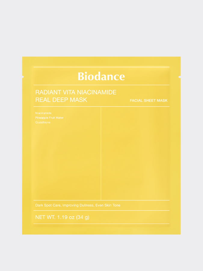 Осветляющая гидрогелевая маска с ниацинамидом Biodance Radiant Vita Niacinamide Real Deep Mask