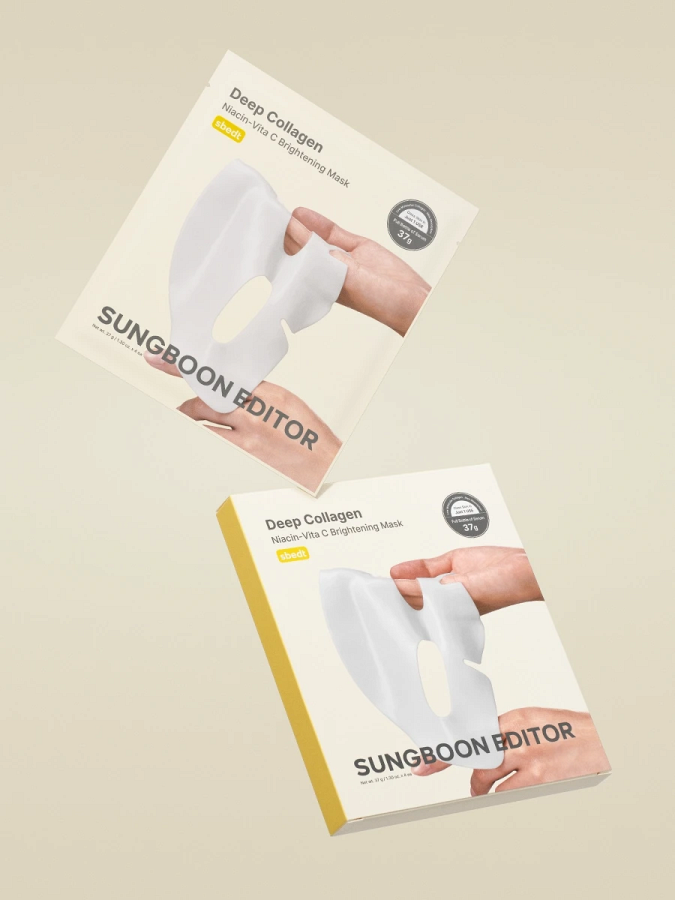Набор осветляющих гидрогелевых масок с коллагеном и витамином С Sungboon Editor Deep Collagen Niacin Vita C Brightening Mask