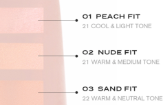 Тональный кушон с полуматовым финишем FEEV Hyper-fit Silky Cushion 01 Peach Fit
