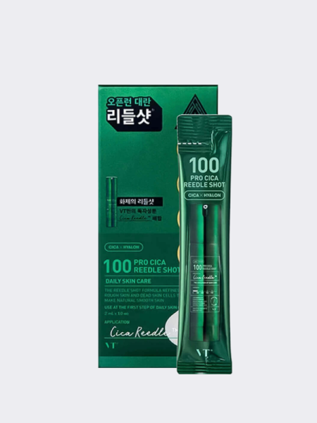Набор саше-стиков с сывороткой-бустером со спикулами и экстрактом центеллы VT PRO Cica Reedle Shot 100 Stick Pouch Set Набор саше-стиков с сывороткой-бустером со спикулами и экстрактом центеллы VT PRO Cica Reedle Shot 100 Stick Pouch Set