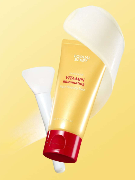 Осветляющая маска-плёнка с экстрактом ацеролы и ниацинамидом EQQUALBERRY Vitamin illuminating Night Wrapping Mask