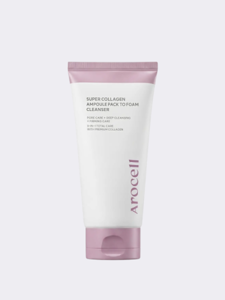 Очищающая маска-пенка с экстрактом коллагеном Arocell Super Collagen Ampoule Pack To Foam