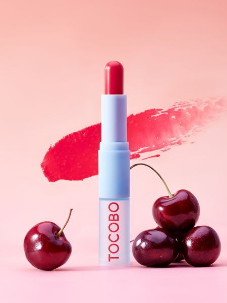 Увлажняющий оттеночный бальзам для губ в вишнёвом оттенке TOCOBO Glass Tinted Lip Balm 011 Flush Cherry