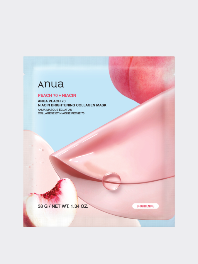 Тонизирующая гидрогелевая маска для сияния кожи с экстрактом персика ANUA Peach 70 Niacin Brightening Collagen Mask