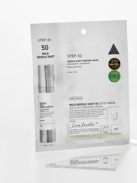 Мягкая двухступенчатая маска-бустер со спикулами VT Mild Reedle Shot 50 2-Step Mask Мягкая двухступенчатая маска-бустер со спикулами VT Mild Reedle Shot 50 2-Step Mask