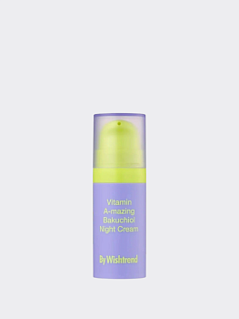 МИНИ Ночной регенерирующий крем с бакучиолом и ретиналем By Wishtrend Vitamin A-mazing Bakuchiol Night Cream