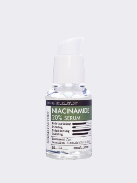 Успокаивающая сыворотка для лица с ниацинамидом Derma Factory Niacinamide 20% Serum Успокаивающая сыворотка для лица с ниацинамидом Derma Factory Niacinamide 20% Serum