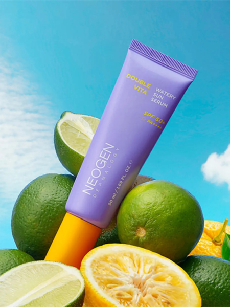 Осветляющая солнцезащитная сыворотка с витаминным комплексом NEOGEN Double Vita Watery Sun Serum SPF50 + PA ++++ Осветляющая солнцезащитная сыворотка с витаминным комплексом NEOGEN Double Vita Watery Sun Serum SPF50 + PA ++++