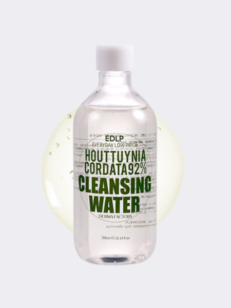 Очищающая вода для снятия макияжа Derma Factory Houttuynia Cordata 92% Cleansing Water
