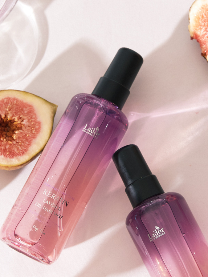 Парфюмированный двухфазный спрей для волос La’dor Keratin Layered Oil Hair Mist Fig Tea
