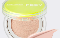 Лёгкий тональный кушон в персиковом оттенке FEEV Hyper-Fit Bare Cushion 02 Peach Dew