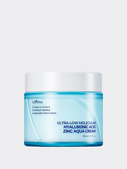 Успокаивающий крем для лица с гиалуроновой кислотой и цинком IsNtree Ultra-low Molecular Hyaluronic Acid Zinc Aqua Cream