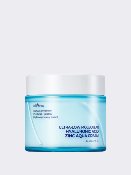 Успокаивающий крем для лица с гиалуроновой кислотой и цинком IsNtree Ultra-low Molecular Hyaluronic Acid Zinc Aqua Cream Успокаивающий крем для лица с гиалуроновой кислотой и цинком IsNtree Ultra-low Molecular Hyaluronic Acid Zinc Aqua Cream